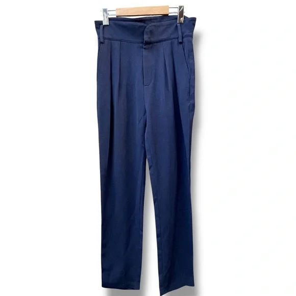 Sezane Austin Drapey Paperbag High Waisted Trousers Sz -2 Preppy Work Academia - Picture 7 of 16